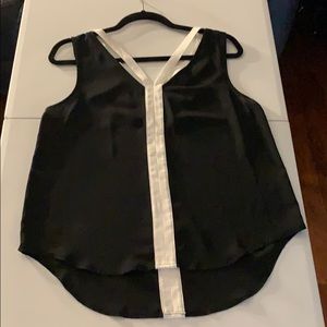 Black and White High Low blouse